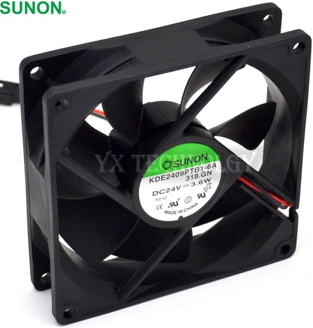 Alt view image 6 of 6 - SUNON 9CM 92*92*25MM 9.2CM 9225 KDE2409PTB1-6A 24V 3.6W Cooling Fan case fan server fan