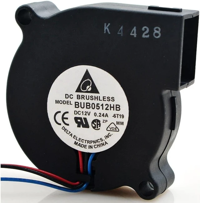 Alt view image 3 of 4 - Delta BUB0512HB Double Ball Bearing Fan Blower Cooling Fan 5015 Centrifugal Fan