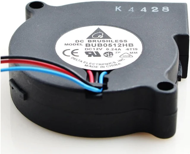 Alt view image 2 of 4 - Delta BUB0512HB Double Ball Bearing Fan Blower Cooling Fan 5015 Centrifugal Fan