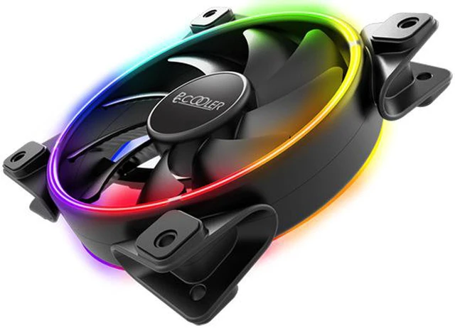 Alt view image 3 of 5 - 120mm Double HALO 3PIN RGB 4PIN PWM Quiet Fan For Computer Case Cooling CPU cooler Water cooling Replace Fan
