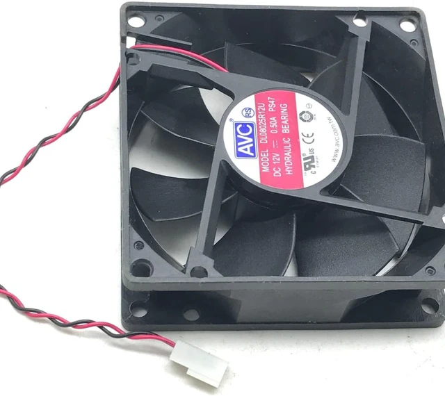 Alt view image 4 of 4 - AVC 8025 80mm x 80mm x 25mm DL08025R12U Hydraulic Bearing Cooler Cooling Fan 12V 0.50A 2Wire 2Pin Connector