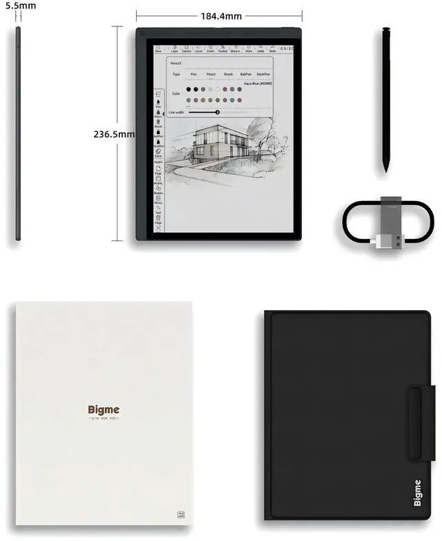 Alt view image 7 of 7 - Bigme 10.3" Color E-Paper Read-Write Tablet with 6GB RAM and 128GB Storage, Ultra-Thin 5.5mm  Design for Business Meetings, Featuring High-Resolution Touchscreen and Advanced Speech Recognition