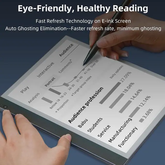 Alt view image 3 of 7 - Bigme inkNote ePaper Tablet 10.3" with Smart Pen and Dual Cameras, Android 11, 6GB+128GB, E-Ink Screen