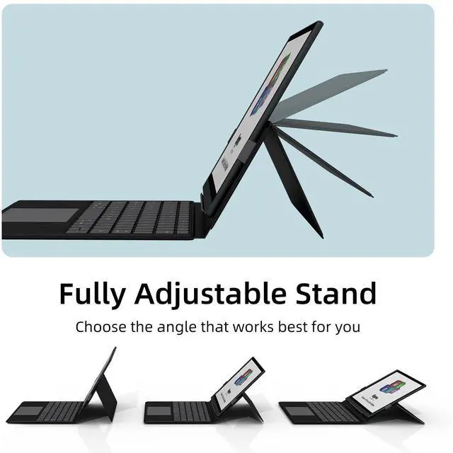 Alt view image 3 of 7 - Bigme Keyboard Case with Trackpad for B1051 Series E-Reader Tablet - Adjustable Multi-Angle Stain Resistant Design, Enlarged Keycaps, Easy Connection, Secure Form-Fit Protection - Black