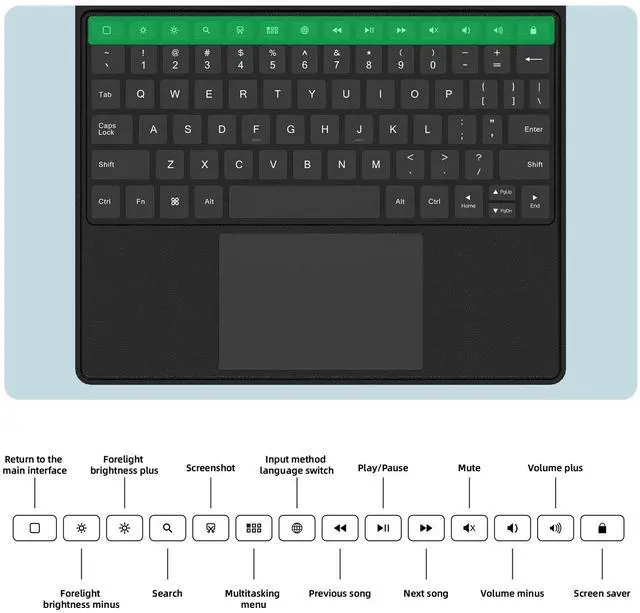 Alt view image 6 of 7 - Bigme Keyboard Case with Trackpad for B1051 Series E-Reader Tablet - Adjustable Multi-Angle Stain Resistant Design, Enlarged Keycaps, Easy Connection, Secure Form-Fit Protection - Black