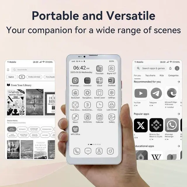 Alt view image 5 of 7 - Bigme HiBreak Pro 6.13" Epaper Cell Phone with Android 14 OS - 8GB RAM, 256GB Storage, 5G Dual SIM, GPS, and Dual Cameras for Enhanced Productivity and Connectivity