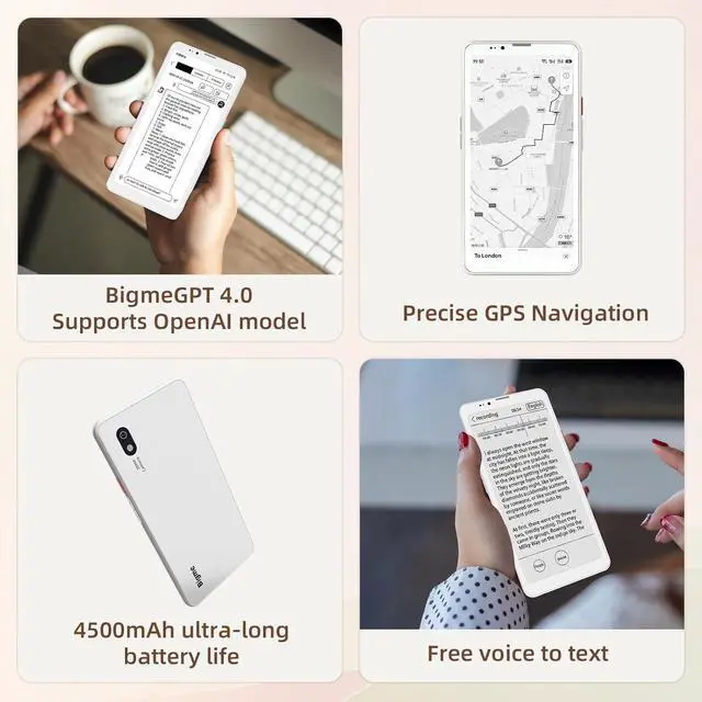Alt view image 6 of 7 - Bigme HiBreak Pro 6.13" Epaper Cell Phone with Android 14 OS - 8GB RAM, 256GB Storage, 5G Dual SIM, GPS, and Dual Cameras for Enhanced Productivity and Connectivity