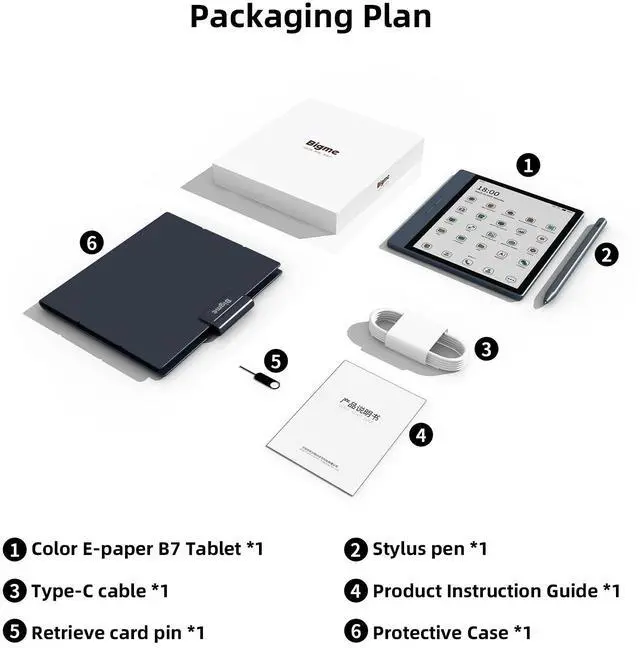 Alt view image 7 of 7 - Bigme B7 7-Inch Color ePaper Tablet with 8+128GB Storage and 4G Calling Capability