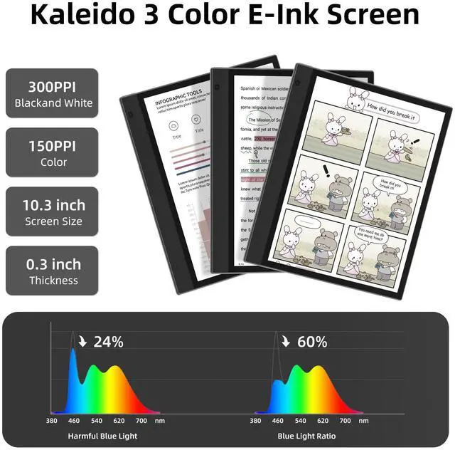 Alt view image 2 of 6 - Bigme inkNoteX Color Epaper Tablet Android 13 6+128GB Ebook Reader 10.3 Inch Kaleido 3  Multi-Format Reading & Writing, Advanced Note-Taking, Four Refresh Modes, Large Battery