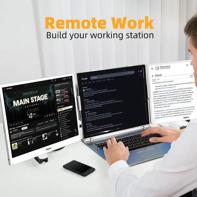 Alt view image 7 of 7 - Bigme B13 13.3 Inch Color Epaper Monitor with Dual Type-C and Mini HDMI Ports, Built-in Speakers, Compatible with Windows and macOS PCs