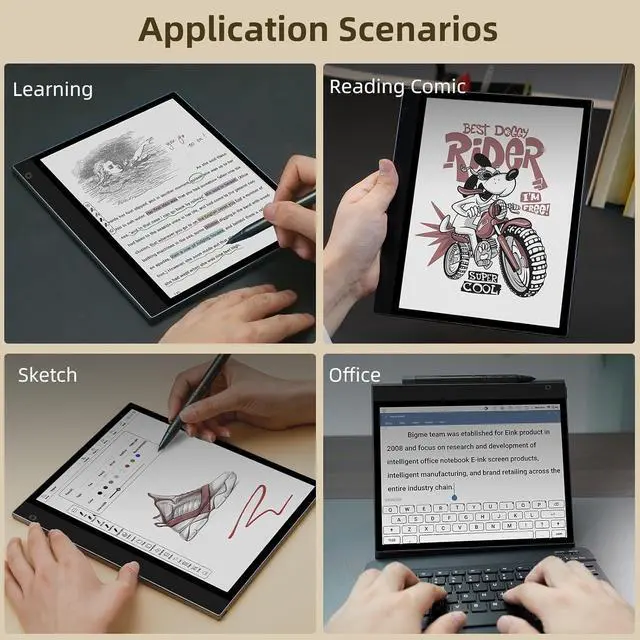 Alt view image 5 of 5 - Bigme InkNote Color + Lite E Ink Tablet 10.3 in, 4G 64GB, Octa-Core, Kaleido 3 Color Display, Front Light, Digital Notepad with Stylus & Cover, Supports Voice-to-Text