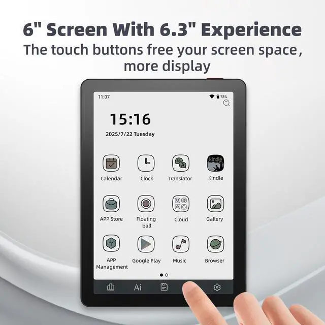 Alt view image 4 of 7 - Bigme B6 6-Inch Color E-Paper Tablet Android 14 Reader with 4GB+64GB Storage