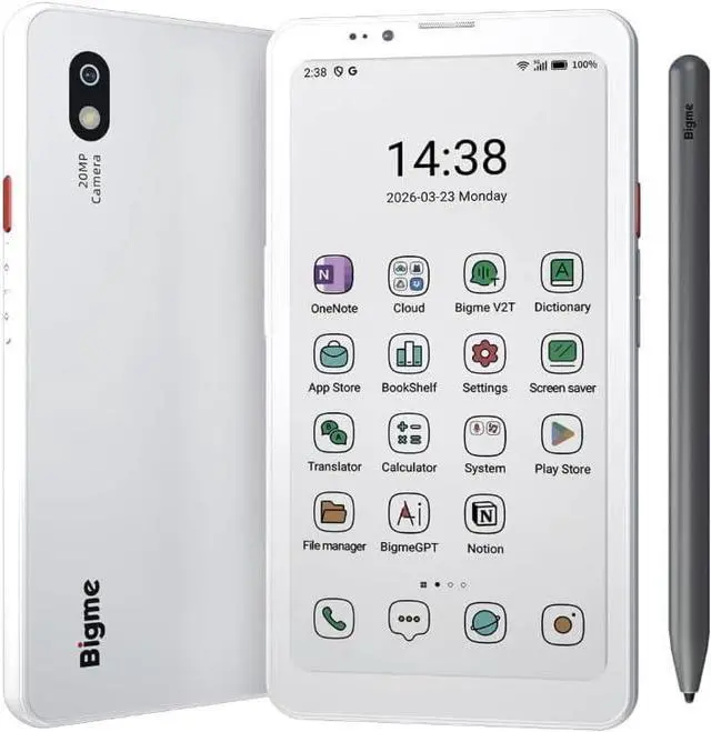 Main image of Bigme Refurbished HiBreak Plus 6.13" E-Ink ePaper Handwriting Phone with 4GB +64GB, Android 14, Android Color Ereader 4G Smart Phone with Fingerprint Unlcok, Adjustable Front Light, Long Battery Life