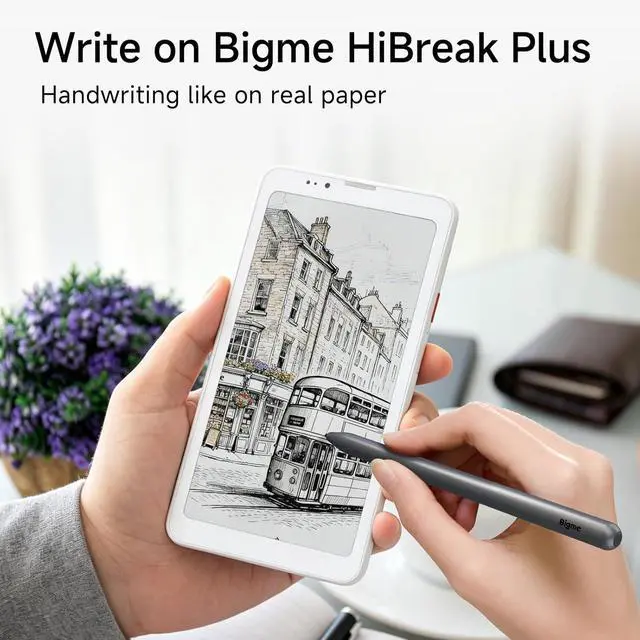 Alt view image 2 of 7 - Bigme Refurbished HiBreak Plus 6.13" E-Ink ePaper Handwriting Phone with 4GB +64GB, Android 14, Android Color Ereader 4G Smart Phone with Fingerprint Unlcok, Adjustable Front Light, Long Battery Life