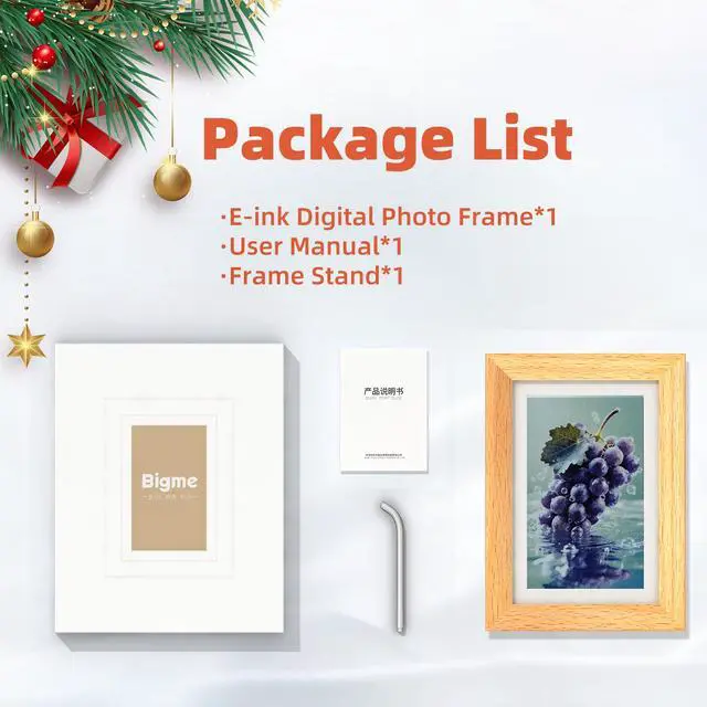 Alt view image 5 of 5 - Bigme F7 Smart Digital Photo Frame, ePaper Photo Frame with 7.5 Inch HD Color E-Ink Display, Support Mobile App WiFi Sharing, Calender & Sync Reminders, Long Battery Life, Beech