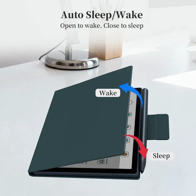 Alt view image 6 of 7 - Bigme B7/B7 Pro 7" E-Reader Case, PU Leather Folio Cover with Auto Sleep/Wake, Shockproof Book-Style Protective Case for Bigme B7 Color Ebook Reader