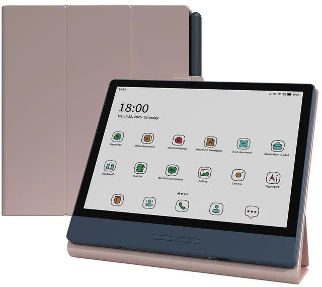 Main image of Bigme B7/B7 Pro 7" E-Reader Case, PU Leather Folio Cover with Auto Sleep/Wake, Shockproof Book-Style Protective Case for Bigme B7 Color Ebook Reader Pink