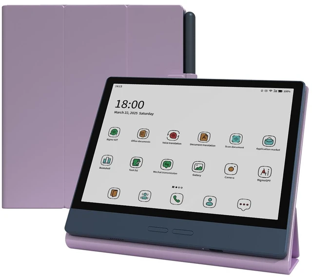 Main image of Bigme B7/B7 Pro 7" E-Reader Case, PU Leather Folio Cover with Auto Sleep/Wake, Shockproof Book-Style Protective Case for Bigme B7 Color Ebook Reader Purple