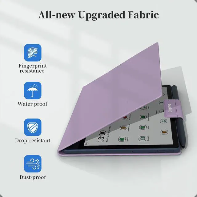 Alt view image 4 of 7 - Bigme B7/B7 Pro 7" E-Reader Case, PU Leather Folio Cover with Auto Sleep/Wake, Shockproof Book-Style Protective Case for Bigme B7 Color Ebook Reader Purple