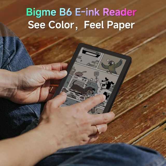 Alt view image 2 of 7 - Bigme B6 6-Inch Color E-Paper Tablet Android 14 Reader with 2GB+32GB Storage Black