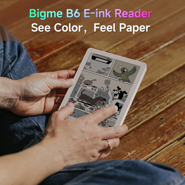 Alt view image 2 of 7 - Bigme B6 6-Inch Color E-Paper Tablet Android 14 Reader with 4GB+64GB Storage White