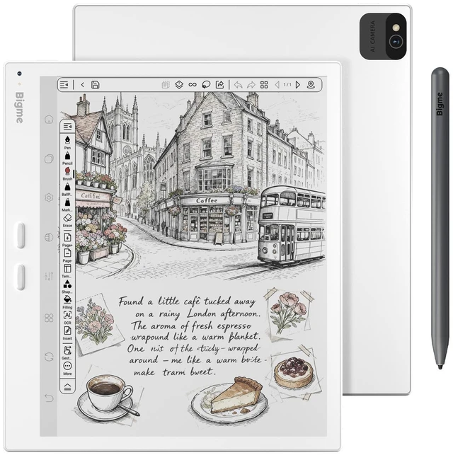 Main image of Bigme B10 Color E-Paper Tablet, 10.3-Inch E-Ink Display, Stylus, 8GB RAM, 256GB, 4G LTE, Android 14