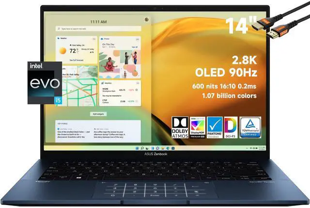 Main image of ASUS - Zenbook 14" Intel Evo Platform - Intel Core i5-1240P 12th Gen - 8GB RAM - 256GB SSD - Ponder Blue - Q409ZA-EVO.I5256BL - Very Good Condition (B Grade)