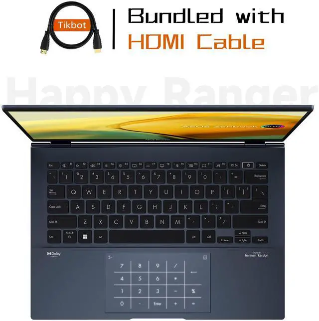 Alt view image 2 of 7 - ASUS - Zenbook 14" Intel Evo Platform - Intel Core i5-1240P 12th Gen - 8GB RAM - 256GB SSD - Ponder Blue - Q409ZA-EVO.I5256BL - Very Good Condition (B Grade)
