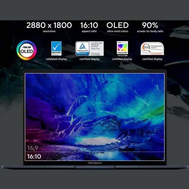 Alt view image 4 of 7 - ASUS - Zenbook 14" Intel Evo Platform - Intel Core i5-1240P 12th Gen - 8GB RAM - 256GB SSD - Ponder Blue - Q409ZA-EVO.I5256BL - Very Good Condition (B Grade)