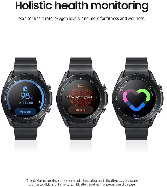 Alt view image 5 of 7 - Samsung Galaxy Watch 3 Titanium Smartwatch 45mm Bluetooth Mystic Black - SM-R840NTKAXAR - Very Good Condition (B Grade)
