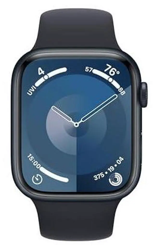Alt view image 5 of 5 - Apple Watch Series 9 (GPS + Cellular) 45mm Midnight Aluminum Case with Midnight Sport Band