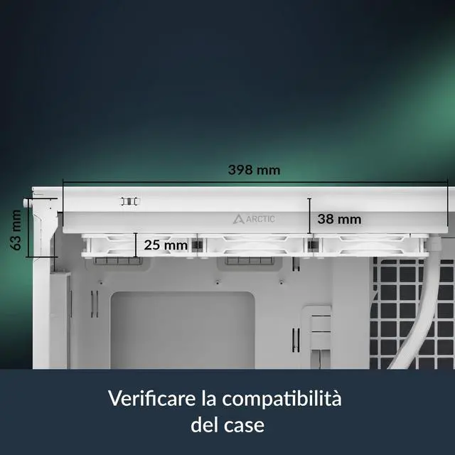 Alt view image 2 of 5 - ARCTIC Liquid Freezer III Pro 360 A-RGB (White) - AIO CPU Cooler, 3 x 120 mm Water Cooling, 38 mm Radiator, PWM Pump, VRM Fan, AMD AM5/AM4, Intel LGA1851/1700 Contact Frame - White
