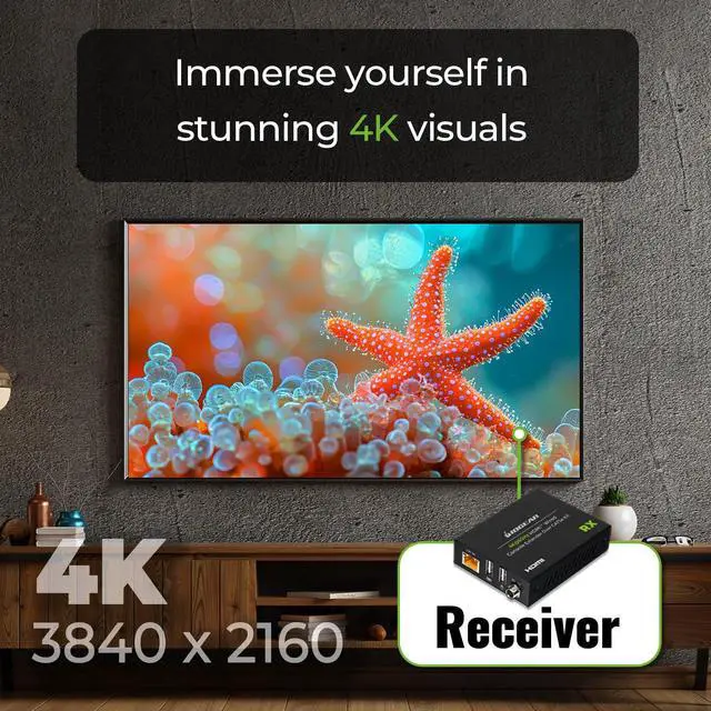 Alt view image 3 of 5 - IOGEAR 4K HDMI Console Extender Over Ethernet with Keyboard Mouse Support, Extend up to 225 ft Over Cat5e/6/6a Cable, GCEH4K