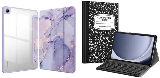 Main image of Fintie Case for Samsung Galaxy Tab A9 Plus 11 Inch 2023 Model (SM-X210/X216/X218), Shockproof Cover with Clear Transparent Back Shell + Slim Keyboard Case