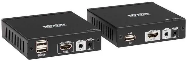 Main image of Tripp Lite HDMI HDBaseT KVM Console Extender Over Cat6, 4k HDMI Video Extender, 2 USB Ports, IR, 4K @ 30 Hz, 1080p (B013-HU-4K)