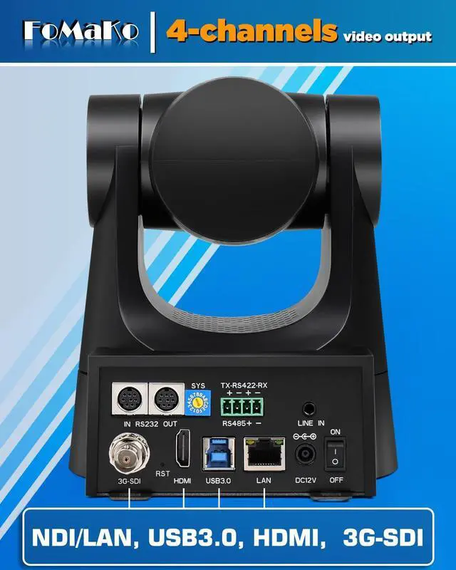 Alt view image 5 of 5 - FoMaKo NDI Camera AI Auto Tracking, 20x Optical Zoom HDMI NDI PTZ Camera for Church Worship Education Events,PoE 1080P 60FPS (KN20A Pro) (NDI 6 & NDI HX3 Certified)