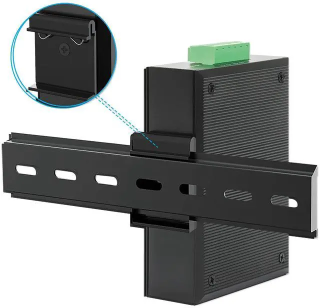 Alt view image 4 of 5 - Intellinet Fast Ethernet Media Converter - IP40 Rated Metal Housing, 1310 nm Wavelength, DIN-Rail Mount, 2 DC Inputs -3 Yr Mfg Warranty-508964