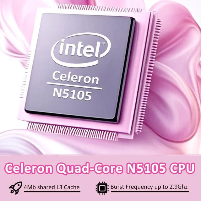 Alt view image 4 of 5 - KurieTim 14.1'' Pink Laptop Computer with 2K Display, 8GB DDR4 RAM 256GB SSD, Intel N5105, Up to 2.9GHz, Fingerprint Reader, Backlit Keyboard, Type-C, Win11 Pro, Student and Business Laptops, Pink