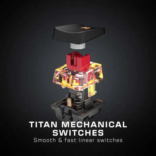 Alt view image 5 of 5 - Turtle Beach Vulcan TKL Tenkeyless Linear Mechanical Titan Switch PC Gaming Keyboard with Per-Key AIMO RGB Lighting, Anodized Aluminum Top Plate and Detachable USB-C Cable - Black