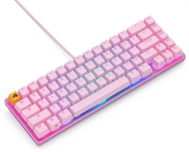 Alt view image 2 of 5 - Glorious Gaming Keyboard - GMMK 2 - TKL Hot Swappable Mechanical Keyboard, Red Switches, Wired, Keyboard with Lights, Compact Keyboard - 65% Percent Keyboard (Pink RGB Keyboard)