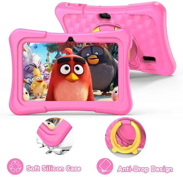 Alt view image 5 of 5 - PRITOM 7 inch Tablet for Kids with Solid Case, Kids Tablets 32GB with Parental Control, Pre-Installed APPs Free Games, Learning Educational Toddler Tablet WiFi, Bluetooth, Camera, Pink