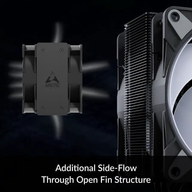 Alt view image 4 of 5 - ARCTIC Freezer 36 A-RGB - Single-Tower CPU Cooler with Push-Pull, Two Pressure-optimised 120 mm P Fans and ARGB Lighting, Fluid Dynamic Bearing, 200-2000 RPM, 4 Heatpipes, incl. MX-6 Thermal Compound