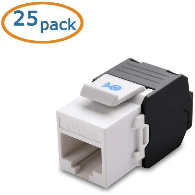 Alt view image 2 of 4 - Cable Matters UL Listed 25-Pack 180 Degree RJ45 Keystone Jack, Tool Free Keystone Jack