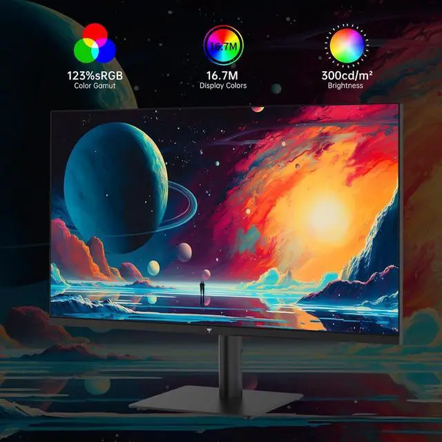 Alt view image 3 of 5 - KTC 27 Inch QHD(2560 * 1440) 100Hz Computer Monitor - IPS Panel, Anti-Blue Light Screen, 100% High Color Gamut, 123% sRGB, Support FreeSync and GSync, PC Monitor for Casual Gaming and Working