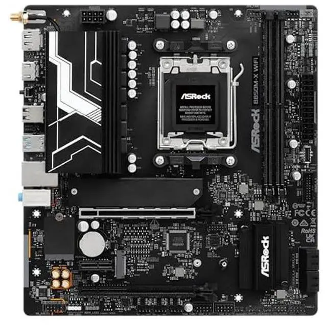 Alt view image 2 of 5 - ASRock B860M X WiFi 6E DDR5 up to 9066+ (OC) MHz 128GB M.2 B860 LGA1851 Micro ATX Motherboard Intel Core Ultra(Series 2) BIOS Flashback SATA3 6.0 Gb/s PCIe 4.0 x16 Realtek 2.5G LAN 7 x USB 3.2