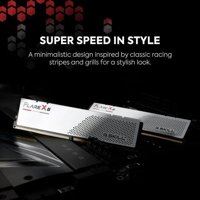 Alt view image 3 of 5 - G.SKILL Flare X5 Series (AMD Expo) DDR5 RAM 64GB (2X 32GB) 6000MT/s CL28-36-36-96 1.40V Desktop Computer Memory U-DIMM - Matte White (F5-6000J2836G32GX2-FX5W)