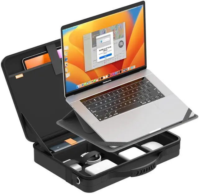 Main image of Smatree MobileBase Laptop Shoulder Sleeve for 15.3 inch Macbook Air M4 2025/M3 2024/M2 A3114, for 16 inch Macbook Pro M4 2024/M3/M2 2023 A2991 A2780 A2485, Hard Laptop Carrying Case with Stand (A485S)