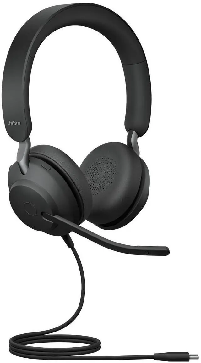Main image of Jabra Evolve2 40 SE - Wired Stereo Headset with Noise Cancelling and 3 Microphone Technology - USB-C Cable - Certified for MS Teams - Also Compatible with Other Platforms - Black
