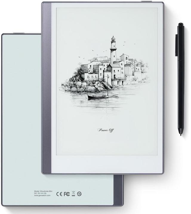 Alt view image 2 of 5 - Geniatech Kloudnote Mini E-Ink ePaper Tablet 9.7" Silver + Mini Leather Case