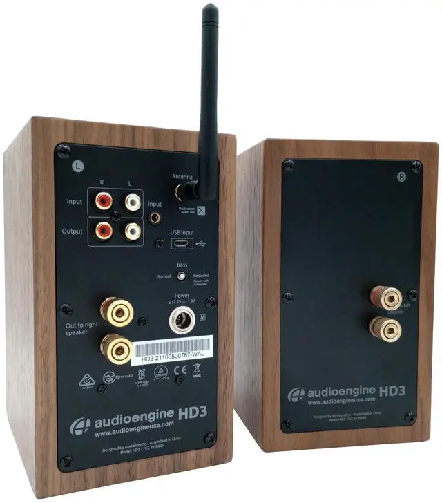Alt view image 3 of 5 - Audioengine A2 HD Walnut Home Music System with S6 Subwoofer and DS1M Stands